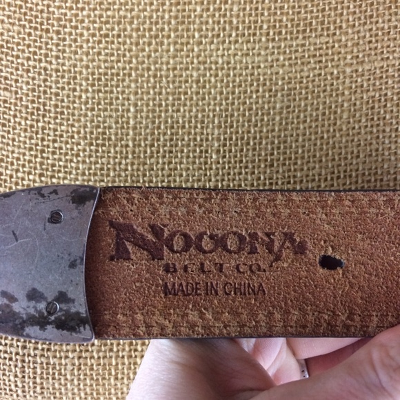 Nooona Belt Co. Genuine Leather Tooled Belt Sz M - Picture 5 of 6